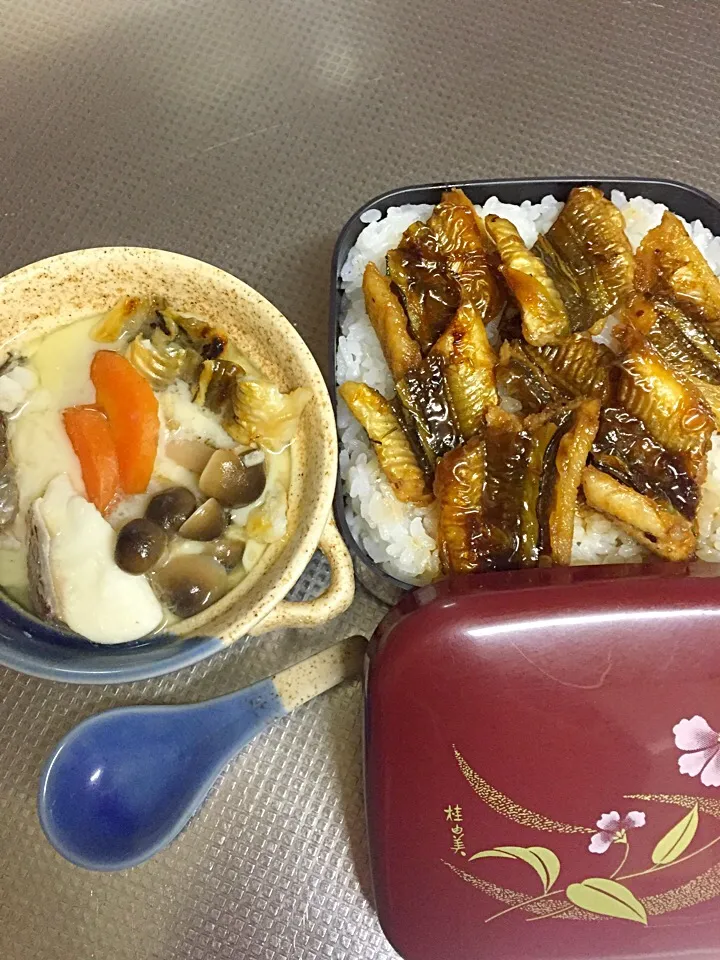 今夜の夕食（穴子丼，茶碗蒸し）🐣|じゅごんさん