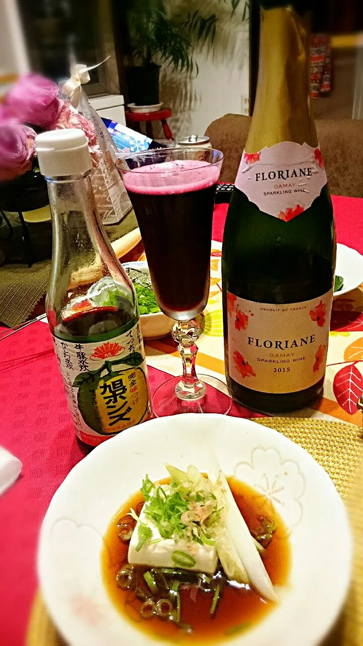 ボジョレーヌーボー・スパークリング🍷湯豆腐は旭ポンズで🍴＼(^o^)／|ナムナムさん