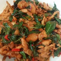 Snapdishの料理写真:Stir Fry Chicken wif Thai Basil🌱|Jennifer Yapさん