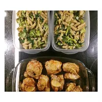 Whole wheat penne with broccoli, spinach, Parmesan & Lemon chicken|anoeschka hiralalさん