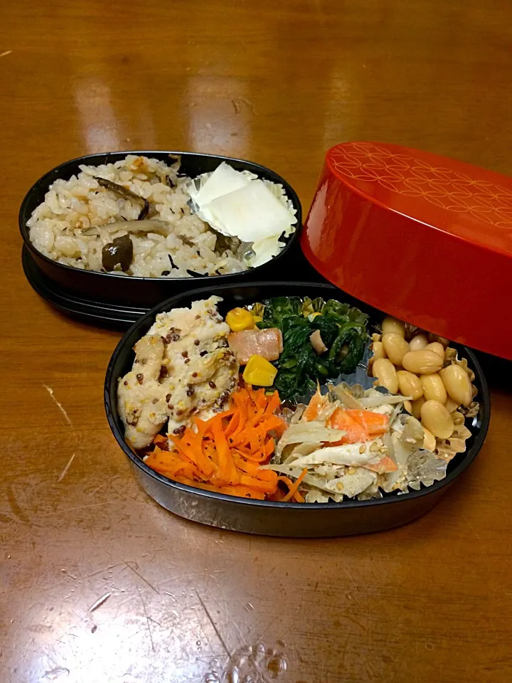 Snapdishの料理写真:ささみのハニーマスタード弁当|Misao Wakabayashiさん