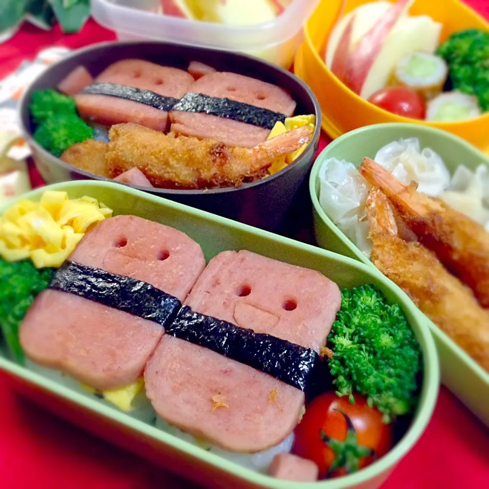 Snapdishの料理写真:学童弁当 スパムおむすび〜〜❗️|yukoさん