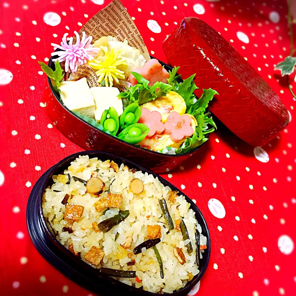 山菜おこわ お弁当🍱|かぼ(≡'・'≡)さん