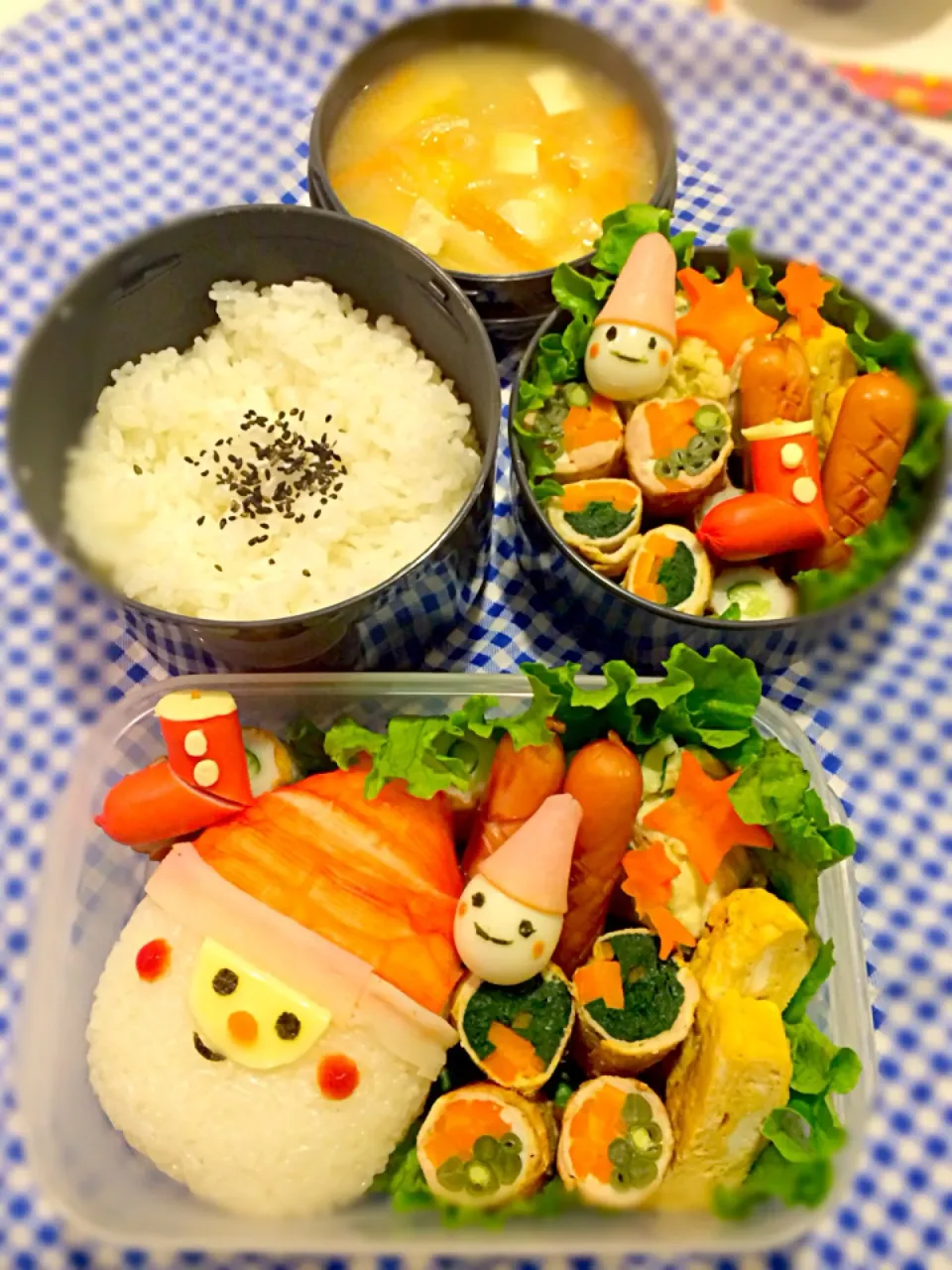 Snapdishの料理写真:代休日🍀学童弁当🎄|なかじー。さん