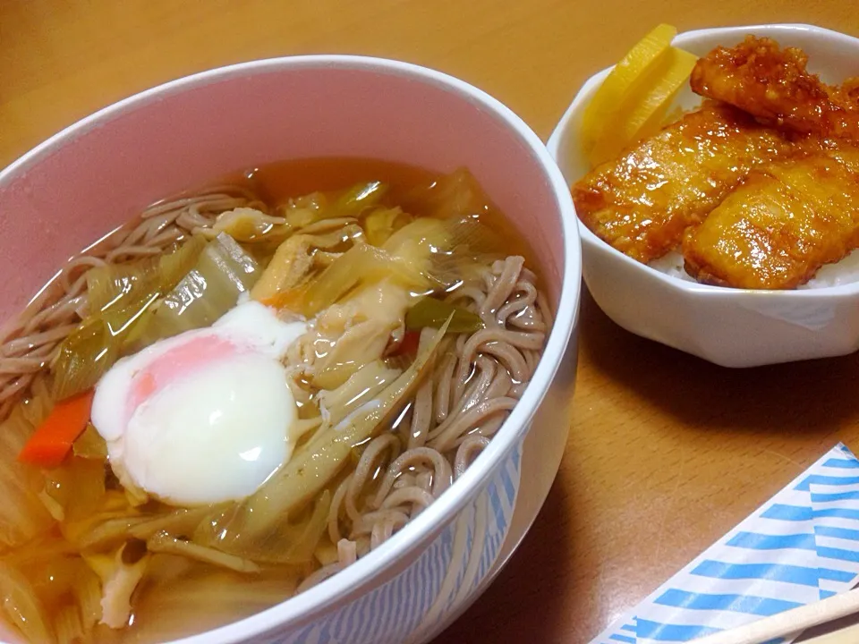 お蕎麦とミニイカ天丼|Kasumiさん