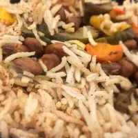 Snapdishの料理写真:Bismati rice with beans and veggies!|nicole s.さん