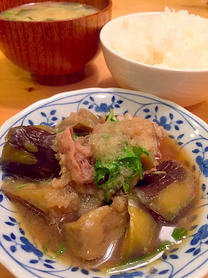 茄子と豚肉のおろし煮|なかしまごはんさん