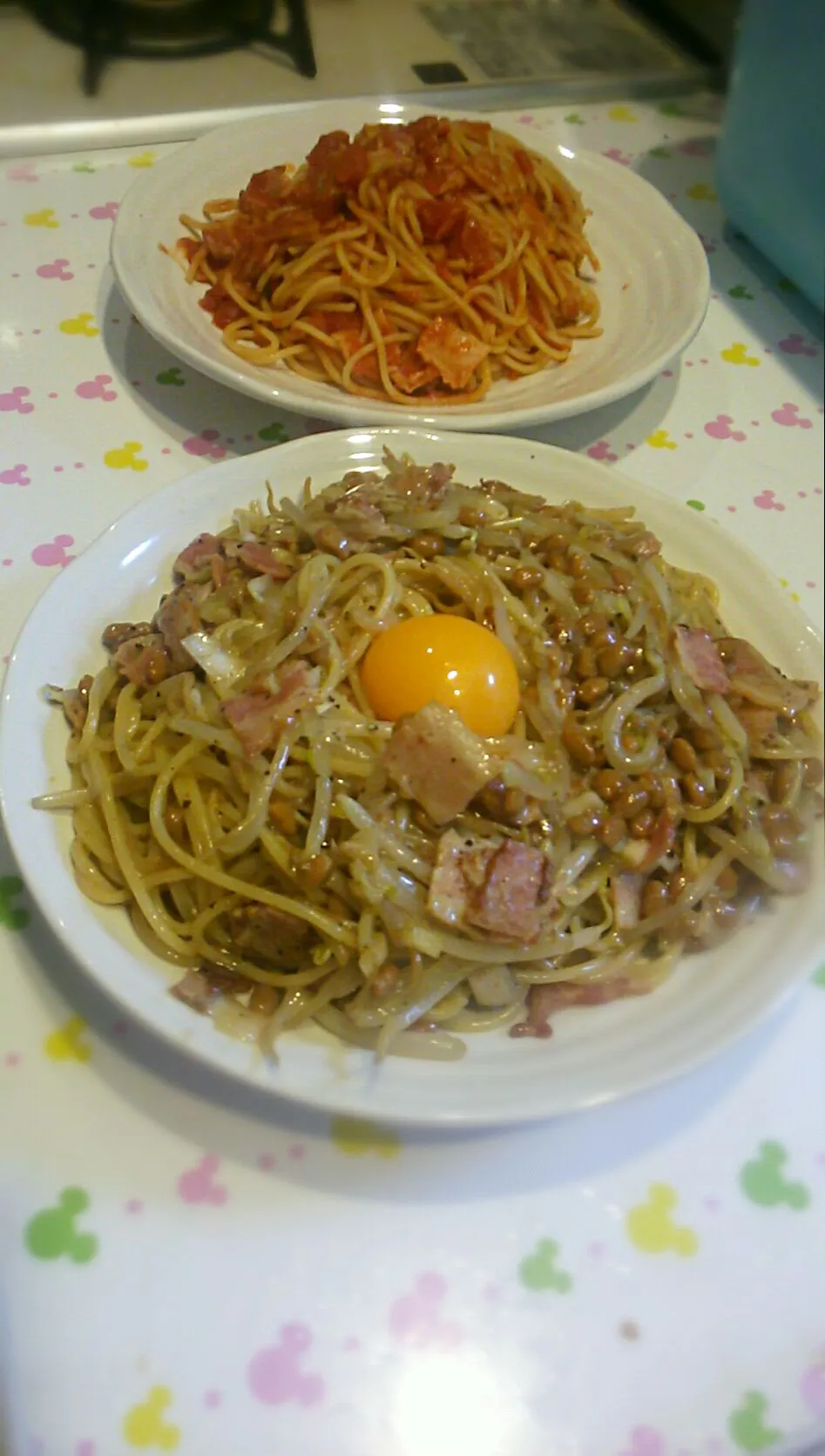 納豆パスタ&トマトソースパスタ|よちやまさん