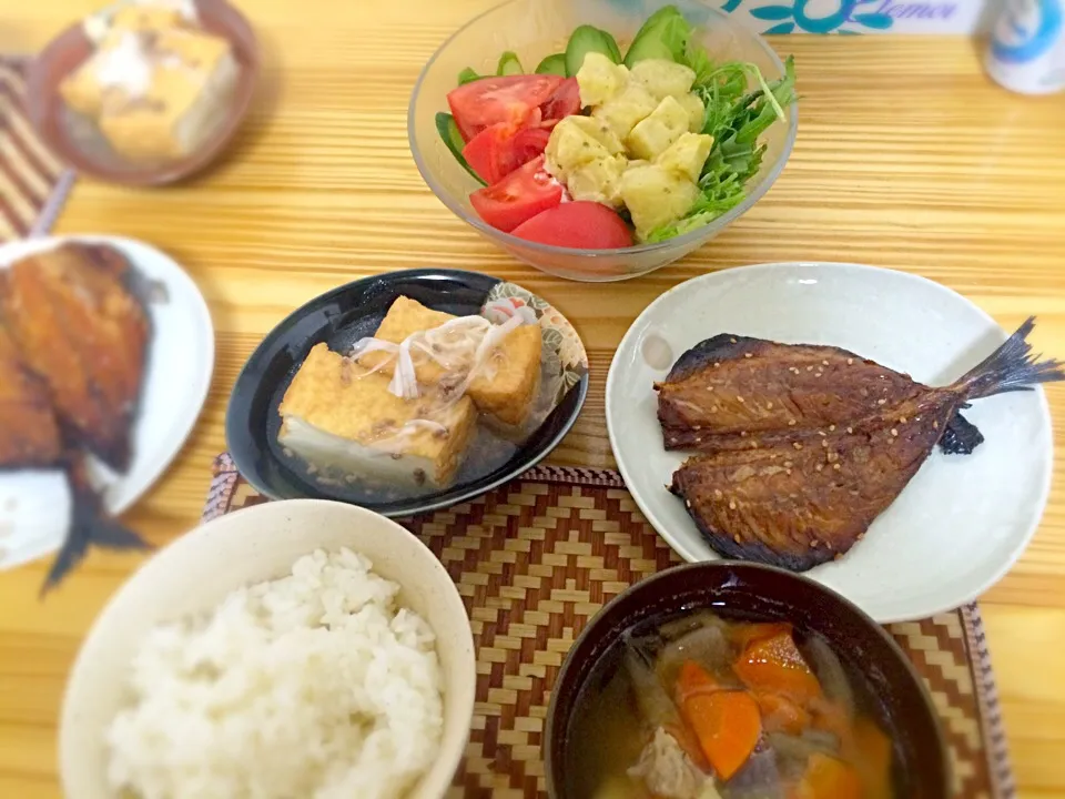 鯵のみりん干し、揚げ出し豆腐|o3o3さん