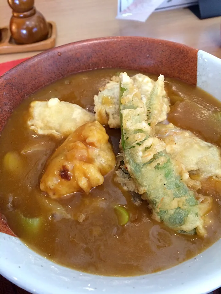 Snapdishの料理写真:牡蠣天カレー南蛮せいろ。熱くて食えん！|けんじさん