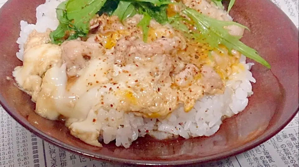 牛スジ煮の甘辛タレで、豚トロのトロリン卵丼。アカンやつ…😍|やよさん