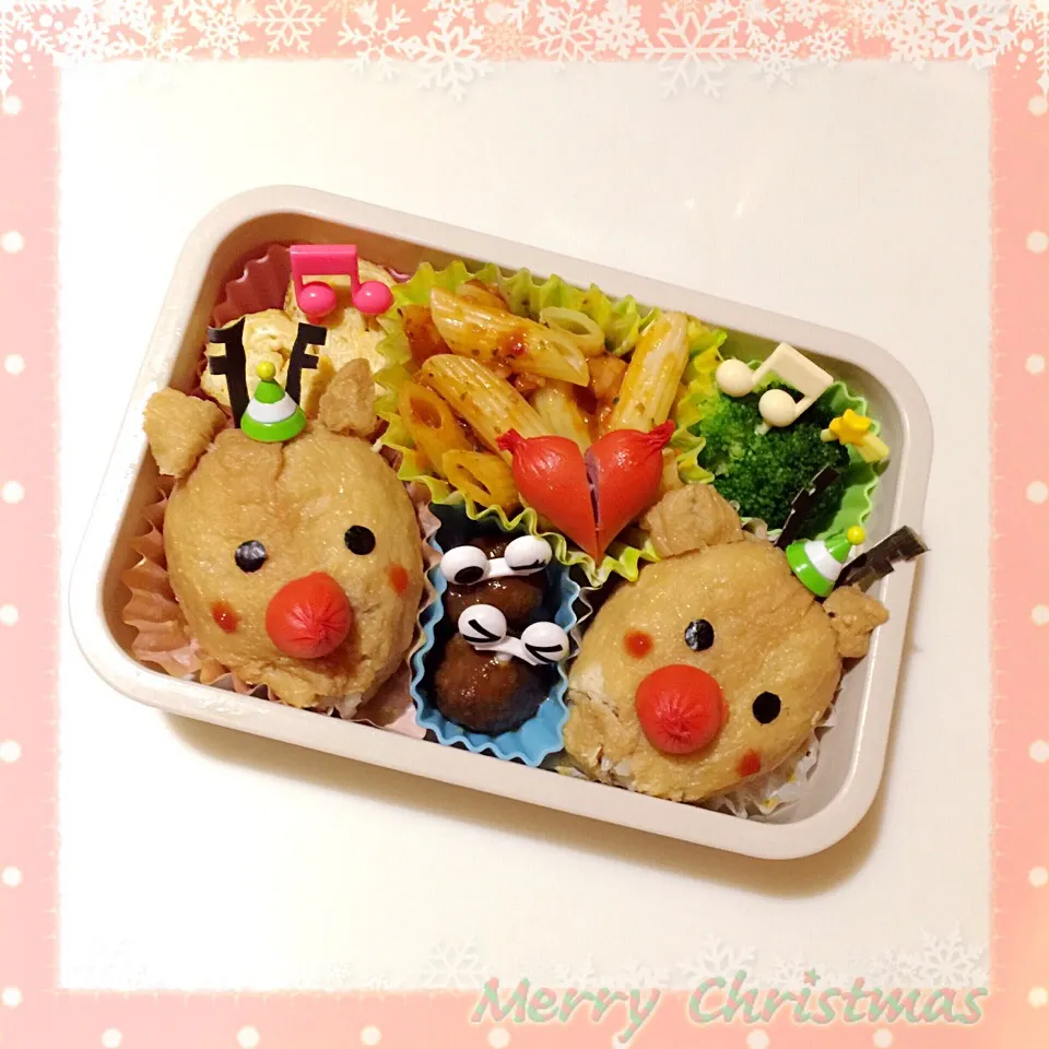 Snapdishの料理写真:クリスマス🎄赤鼻のトナカイ稲荷弁当|Makinsさん