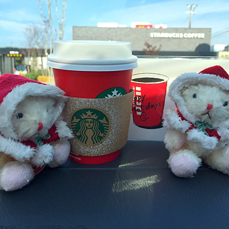 スタバ！ホットアップル🍎
ふせんをもらって得した気分💕
タリーズのくまさんと記念撮影🐻|きいこさん