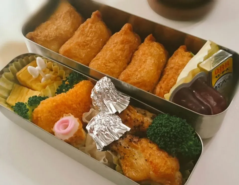 中学男子🍱お稲荷さんお弁当
茶色⤴|らんちゃんさん