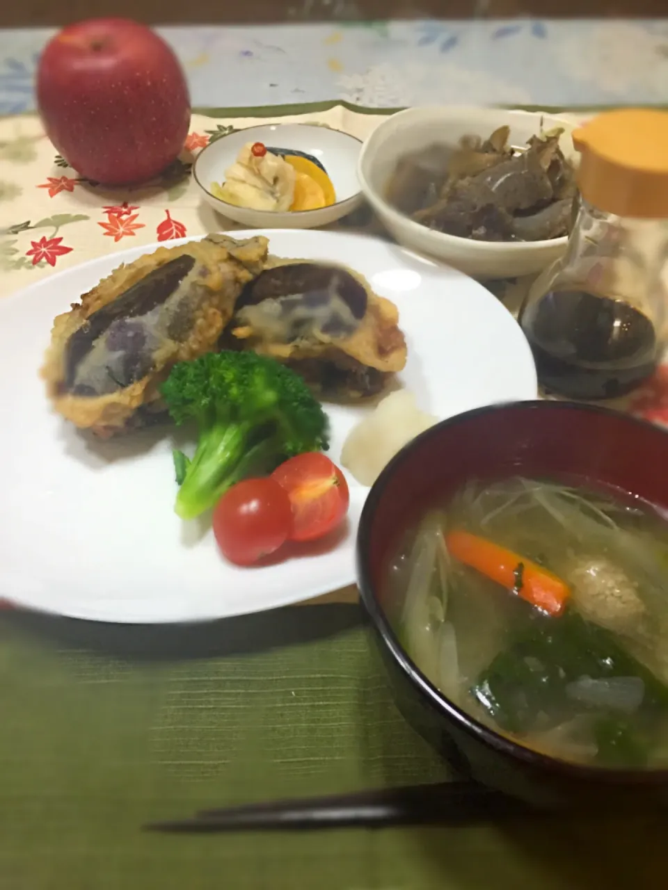 ☆今日の晩御飯☁︎   茄子の挟み揚げ🍆🐷|ようこさん