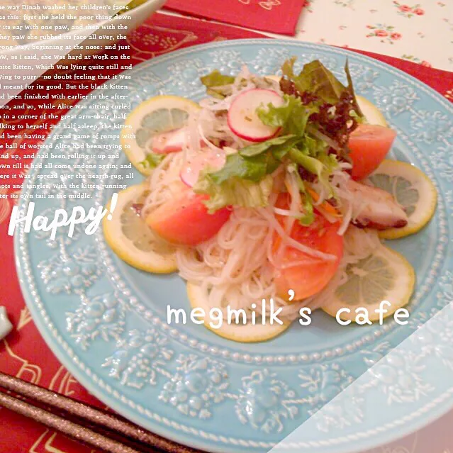 ＊色々アレンジ！さっぱりレモンサラダ素麺＊|＊megmilk’s cafe＊〜☆*:.｡. ほっこりごはん。｡.:*☆〜さん