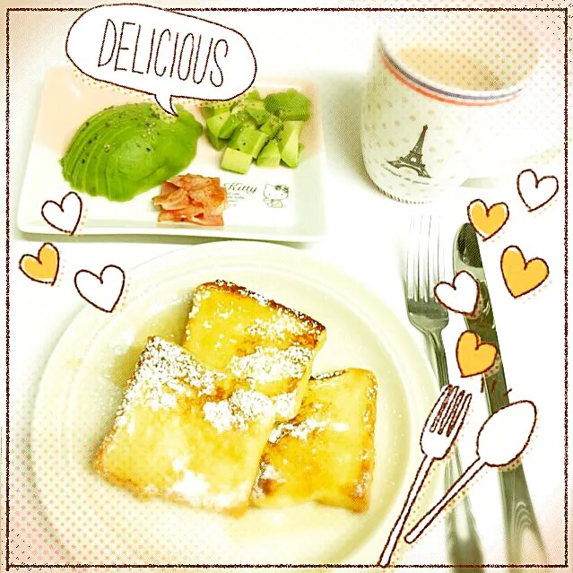 French toast and avocados with lemon|Kanataさん