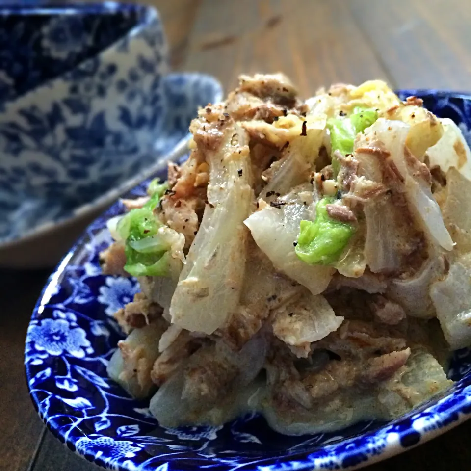 うずまき･3･)さんの料理 白菜と鯖水煮缶のサラーダ°3°)👍🏻✨|七海さん