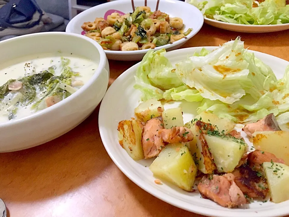 鮭とジャガイモの塩バター焼き|ゆうぽちゃさん