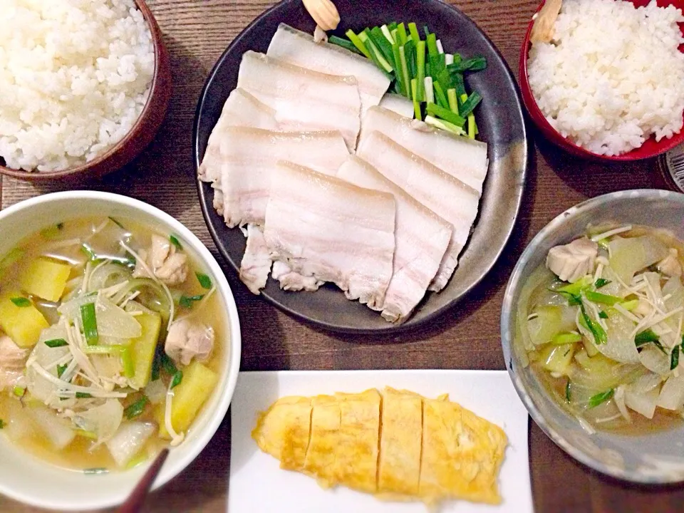 蒸し豚・さつまいも汁定食|じゅんさん