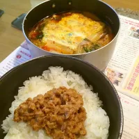 N流スペシャルチゲ鍋ニセコ産納豆のごはん(大盛)|えぬ てぃけいさん