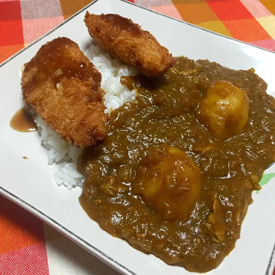 きたあかり入りスパイシーポークカレー チーズささみカツトッピング|カウンター嬢さん