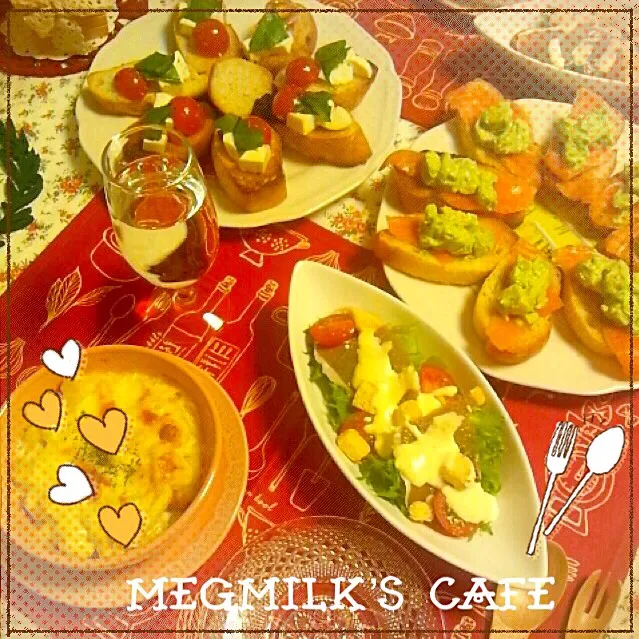 ＊10分で完成❤︎お手軽バケット2種＊|＊megmilk’s cafe＊〜☆*:.｡. ほっこりごはん。｡.:*☆〜さん