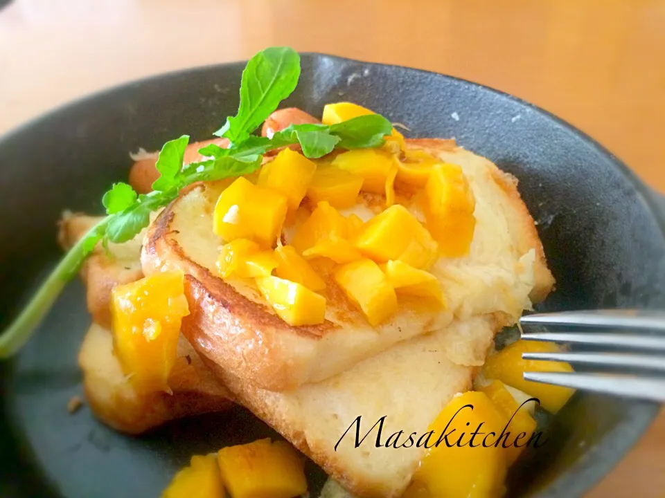 Skillet de french toast for breakfast|Masakiさん