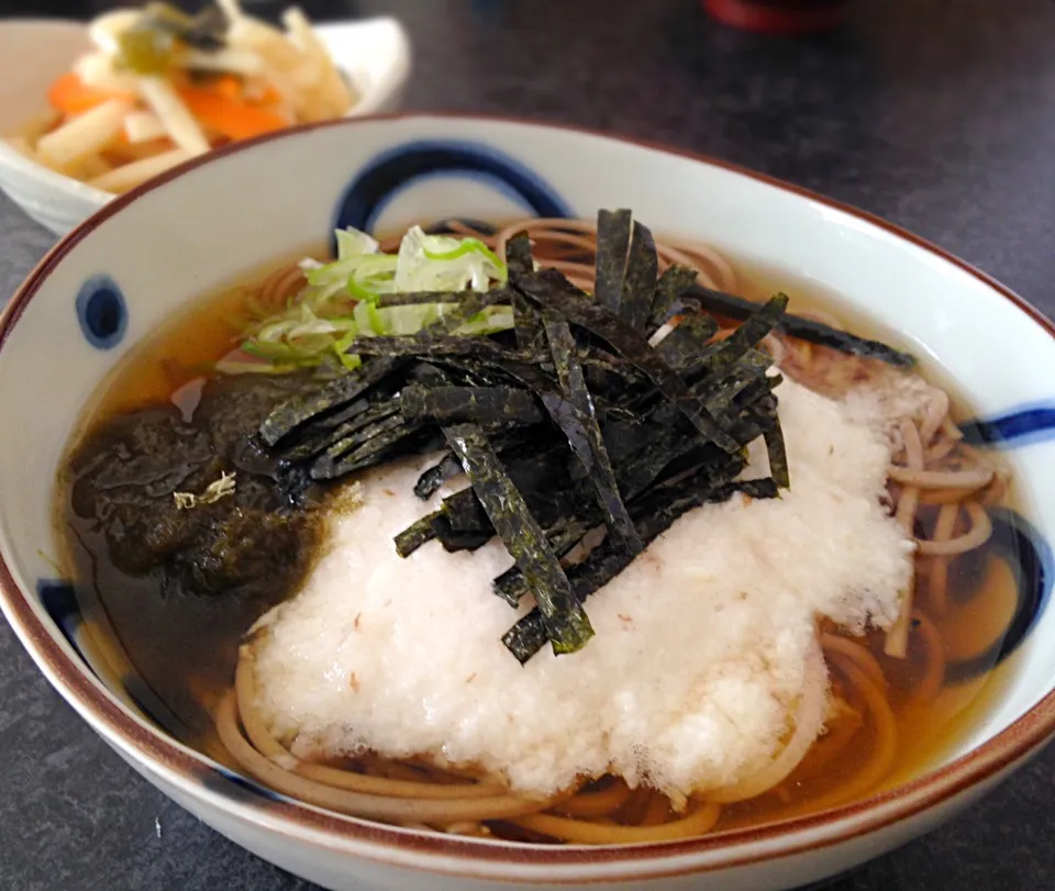 昼ごはん とろろ昆布入とろろそば|ぽんたさん