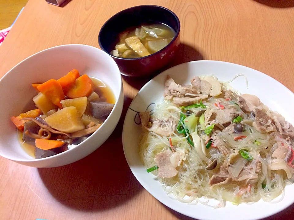 昨日の煮物残り、ビーフン（子供|ちゃこさん