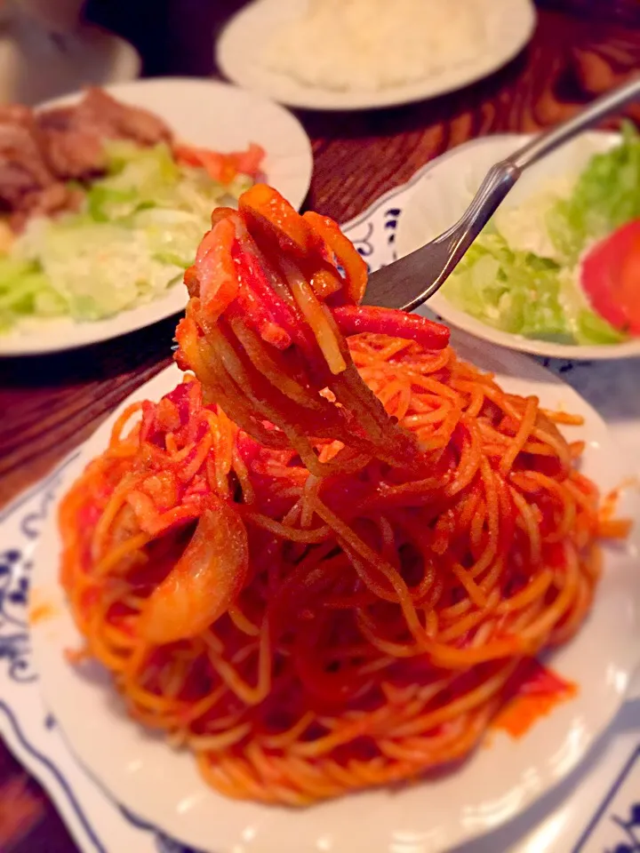 Snapdishの料理写真:さぼうる2 モリモリナポリタンスパゲティ🍝|Kazuさん