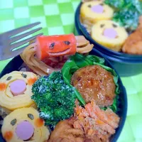 Snapdishの料理写真:スパ星人とだし巻きロール君弁当😆