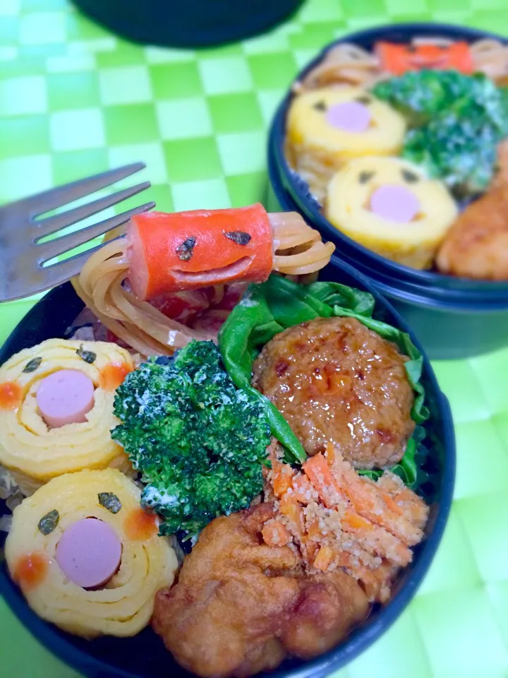 スパ星人とだし巻きロール君弁当😆|ゆりねかふぇさん