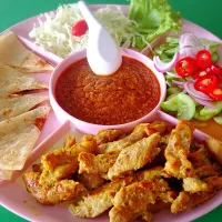 Roti Pork Satay with Peanut Sauce : หมูสะเต๊ะ โรตี|Jaraspornさん