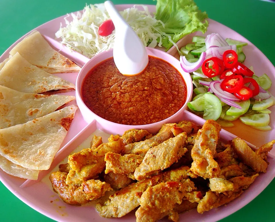 Roti Pork Satay with Peanut Sauce : หมูสะเต๊ะ โรตี|Jaraspornさん