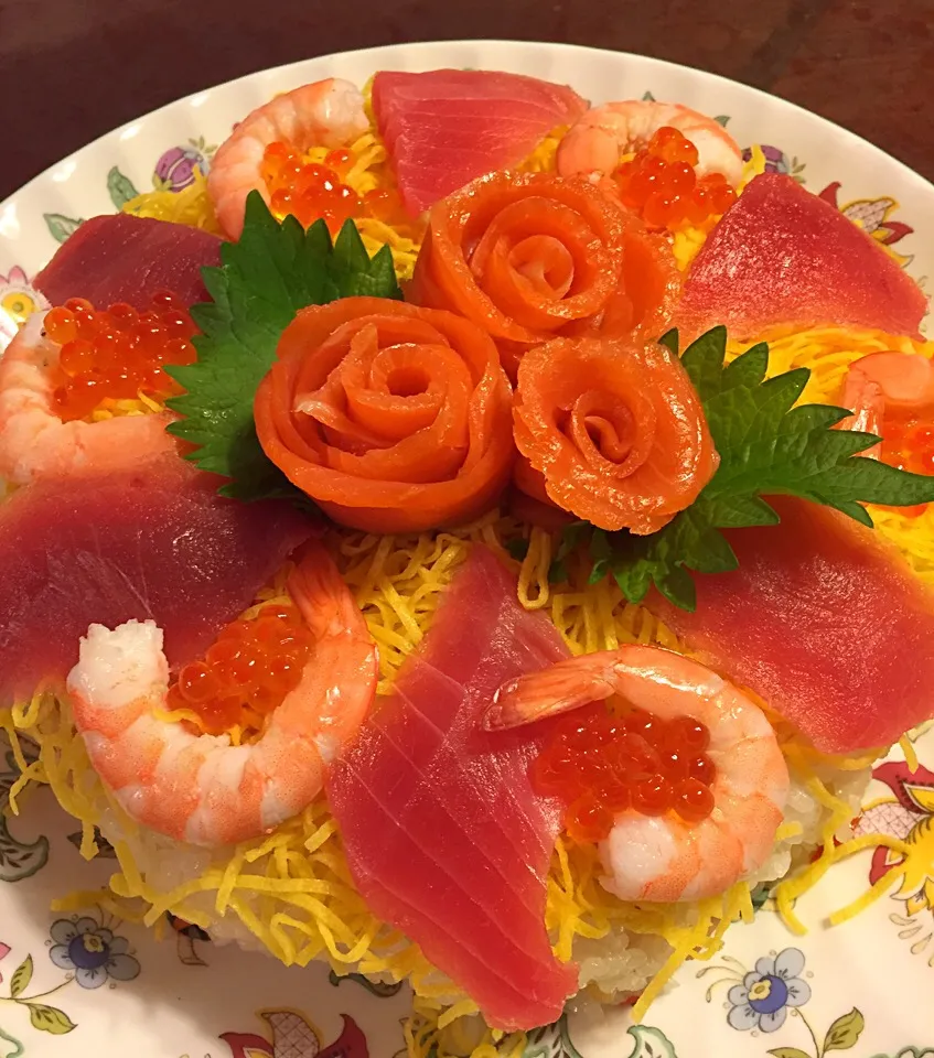 海鮮ちらしケーキ|ぽよぽよまゆかさん