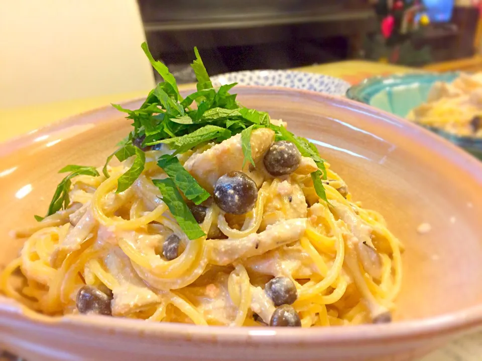 今日のパパパスタ【シメジとたらこパスタ】|不動南平さん