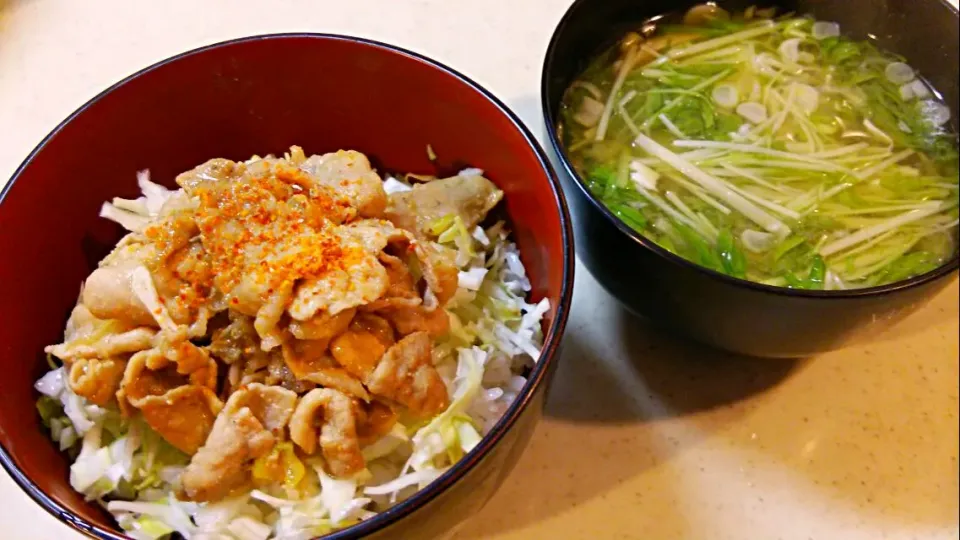 Snapdishの料理写真:焼肉丼(豚丼)♪|takaponさん