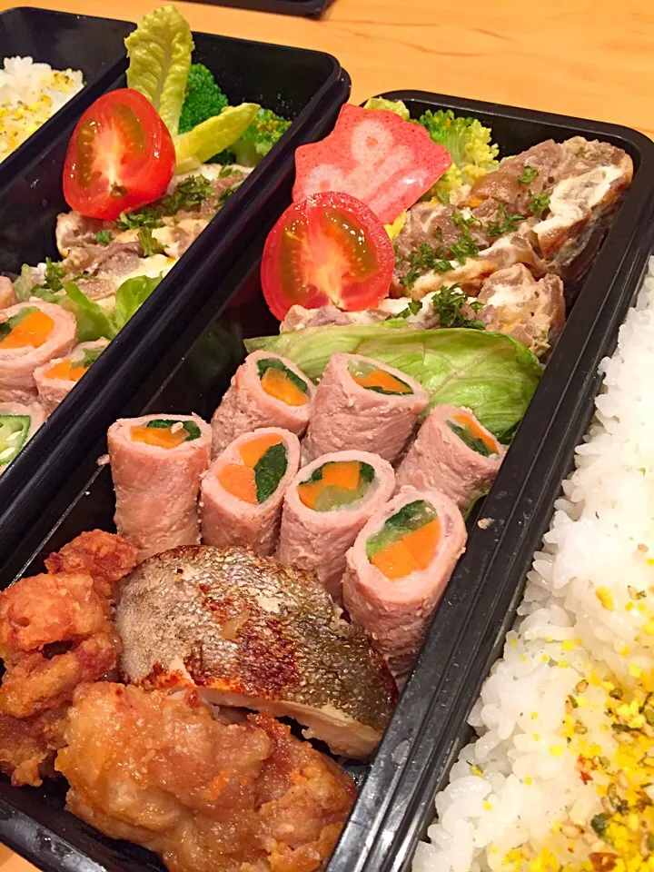 Snapdishの料理写真:今日の親父弁当！|沖縄「ピロピロ」ライフさん