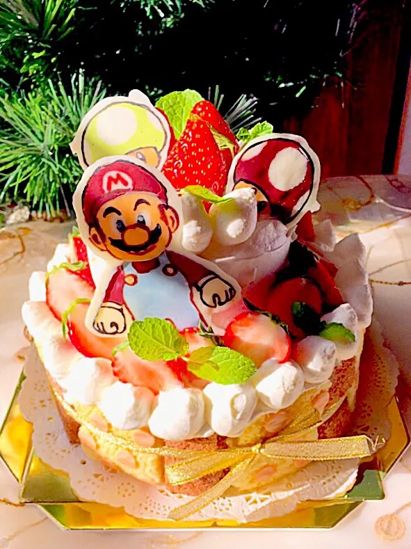 マリオの２段 birthday cake|富士子🍒🐰🍓さん