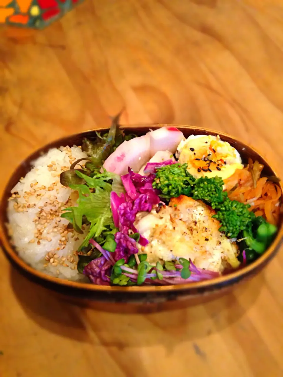 Snapdishの料理写真:カリフラワーとツナの豆腐グラタン、菜の花の辛子和え、切り干し大根の煮物|Mika NoNukes Itouさん