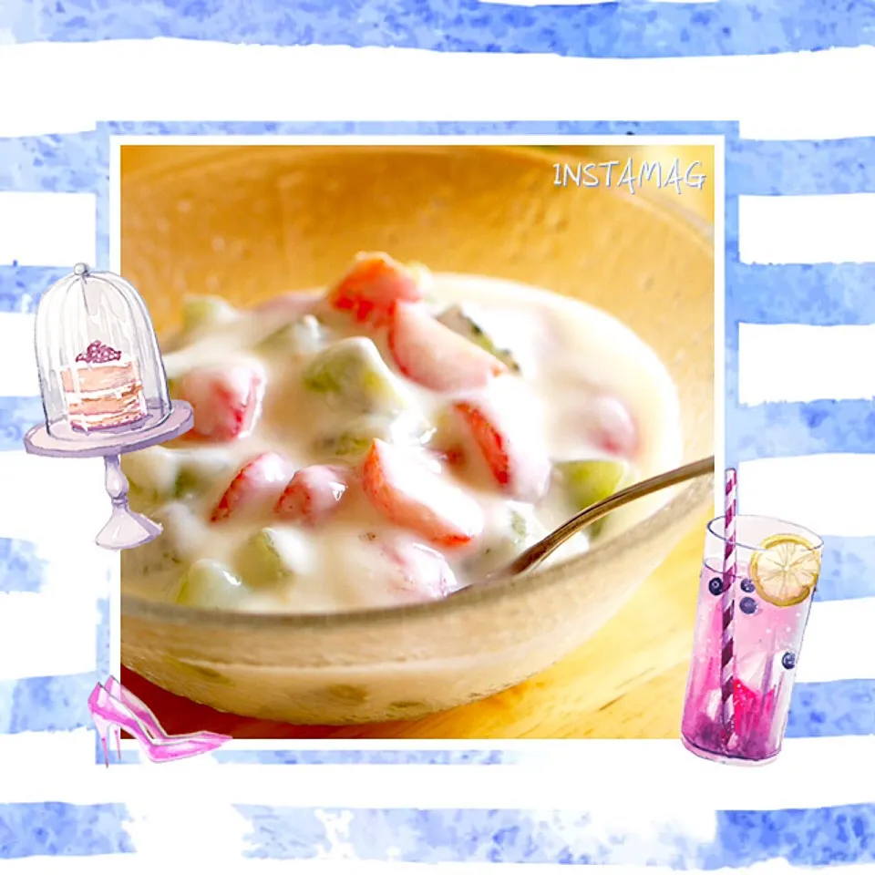 Fruits Yogurt 🎄 フルーツヨーグルト🍓|💖 ジジ 💖さん