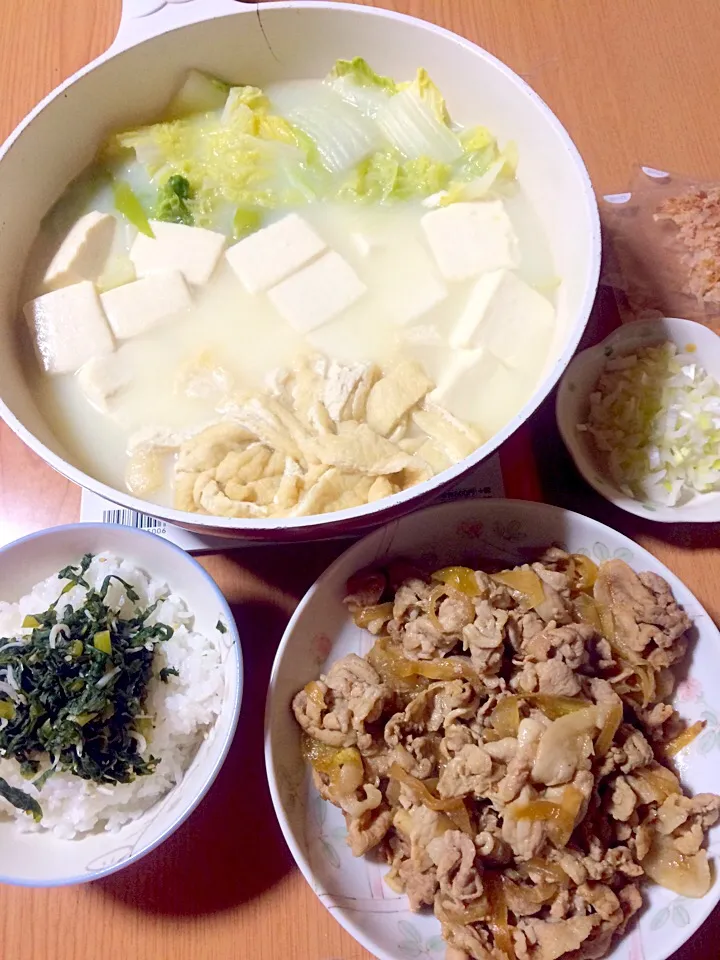 とろける湯豆腐、肉炒め（子供|ちゃこさん