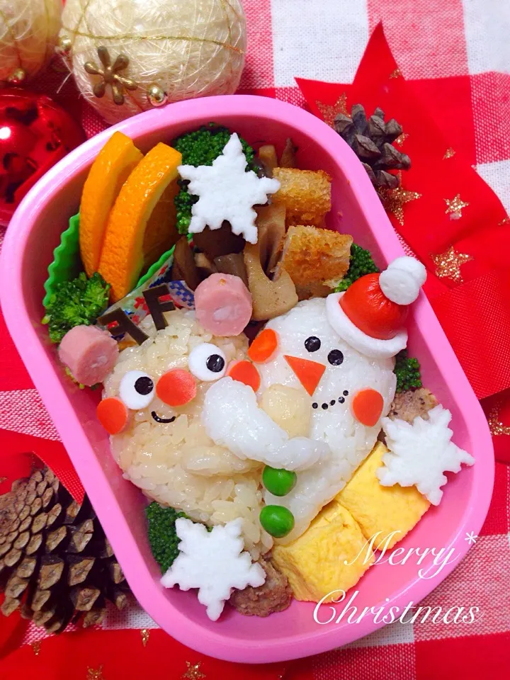 Snapdishの料理写真:トナカイと雪だるまの仲良しXmas弁当*|Ayumi Furukawaさん