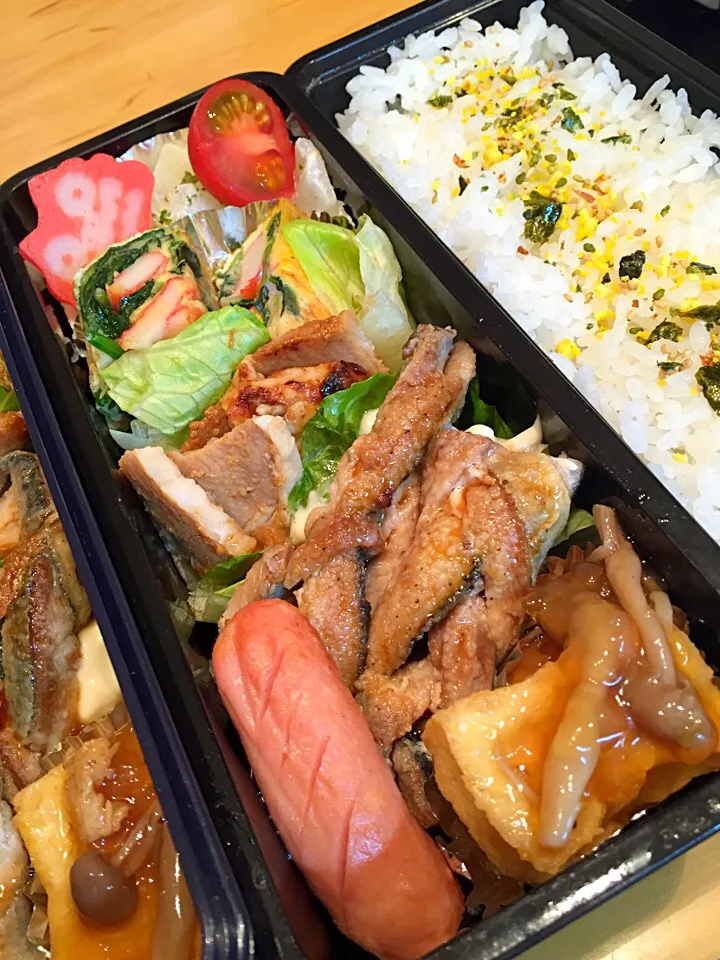 Snapdishの料理写真:今日の親父弁当！|沖縄「ピロピロ」ライフさん