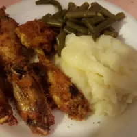 lemon pepper chicken ,mash potatoes and southern green beans|Chars Feltonさん