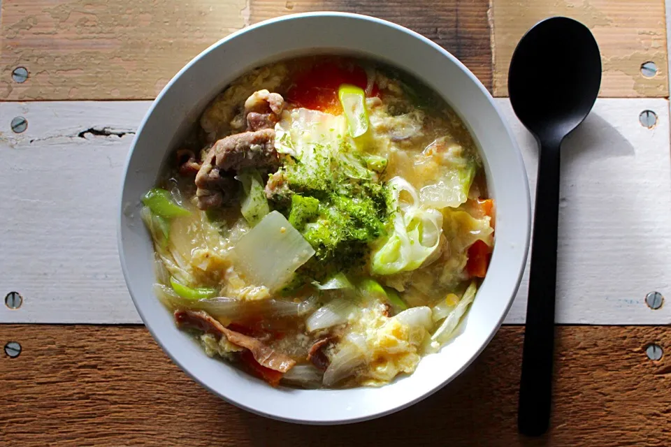 牛肉白菜和風煮丼（≧∇≦）|もも太郎さん