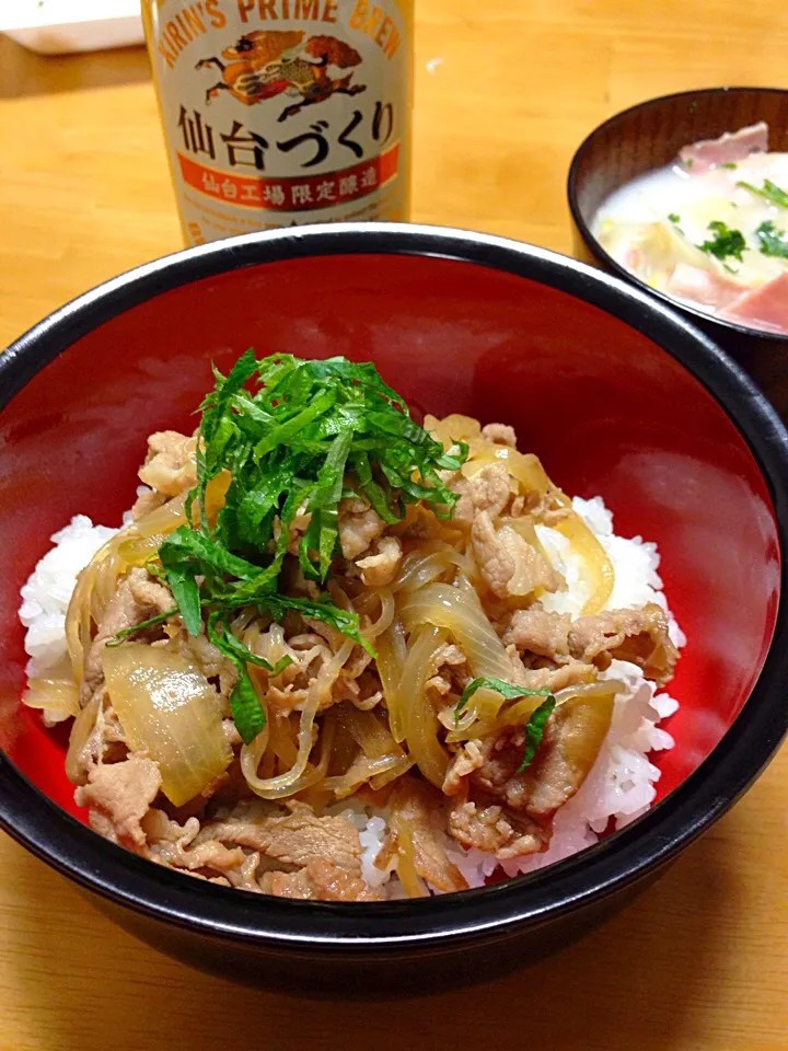 豚丼と豆乳仕立ての白菜スープ＆仙台づくり|Yu Yu mamaさん