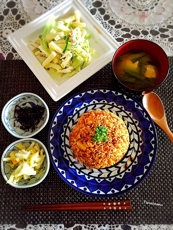 Snapdishの料理写真:キムチ炒飯ランチ！|Tina Tomoko😋さん