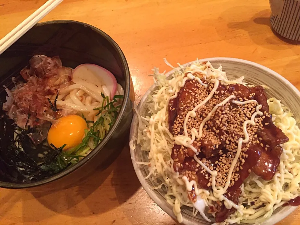 ぶっかけうどんと半バラ丼|wildcat山猫さん